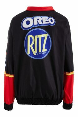 Y2K Aesthetic Logo Graphic Oversized Varsity Jacket for Women - Coquette & Grunge Style Fashion