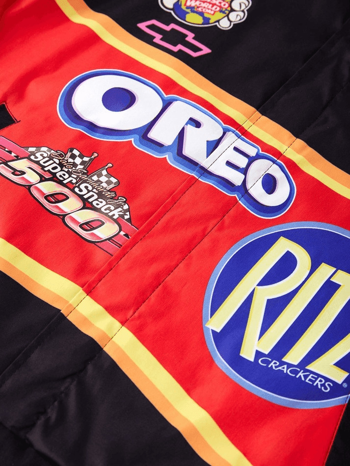 Y2K Aesthetic Logo Graphic Oversized Varsity Jacket for Women - Coquette & Grunge Style Fashion