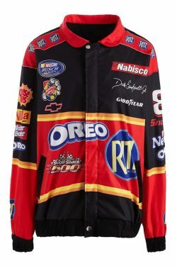 Y2K Aesthetic Logo Graphic Oversized Varsity Jacket for Women - Coquette & Grunge Style Fashion