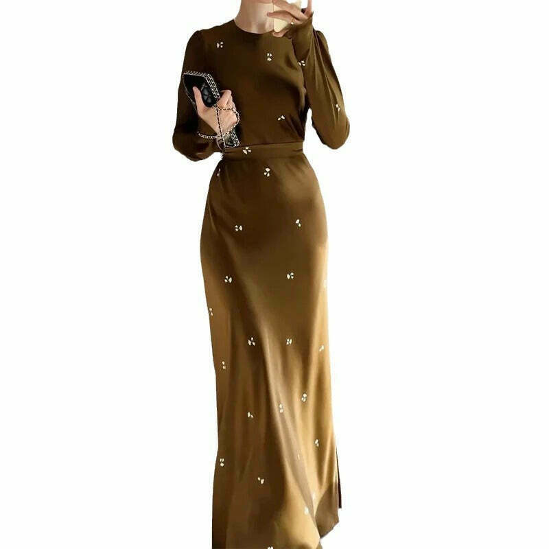 Y2K Aesthetic Long-Sleeved Belt Slimming Hip Dress - Coquette Grunge with Pastel Goth Vibes Y2K Aesthetic Long-Sleeved Belt Slimming Hip Dress - Coquette Grunge with Pastel Goth Vibes