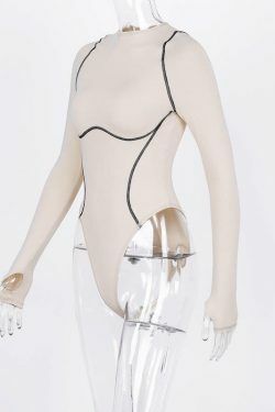 Y2K Aesthetic Long-Sleeved Bodysuit: Coquette Grunge with Pastel Goth & Old Money Vibes
