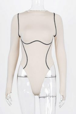 Y2K Aesthetic Long-Sleeved Bodysuit: Coquette Grunge with Pastel Goth & Old Money Vibes