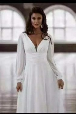 Y2K Aesthetic Long Sleeve V-neck Light Elegant Dress for Women - Coquette Style Grunge Fashion