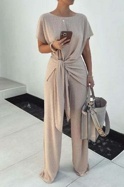 Y2K Aesthetic Loose Belted Pants Suit for Women - Coquette & Grunge Style Fashion