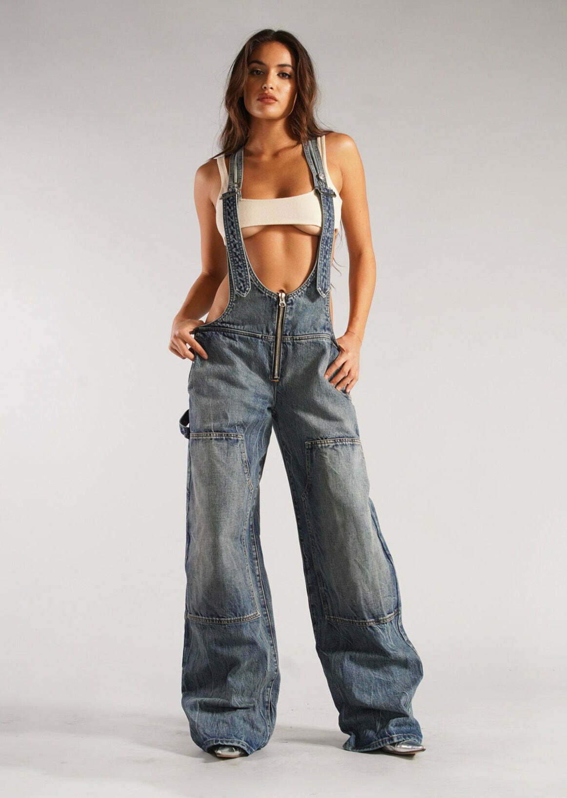 Y2K Aesthetic Loose Casual Cargo Skirt with Wide-Leg Drape - Coquette Fashion for Women