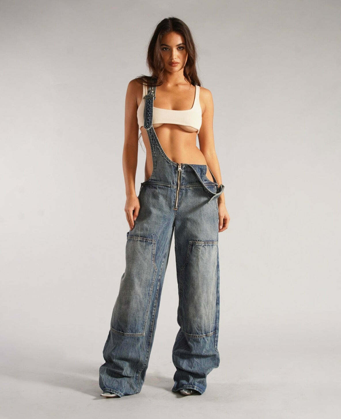 Y2K Aesthetic Loose Casual Cargo Skirt with Wide-Leg Drape - Coquette Fashion for Women