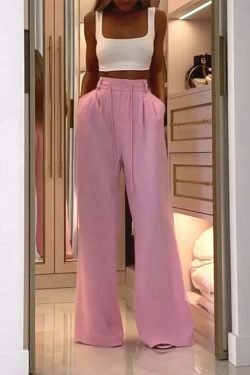 Y2K Aesthetic Loose Pink Cargo Pant with White Crop Top - Coquette Fashion for Women