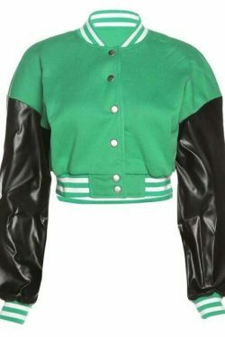 Y2K Aesthetic Lora Oversize Crop Patchwork Baseball Jacket