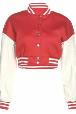 Y2K Aesthetic Lora Oversize Crop Patchwork Baseball Jacket