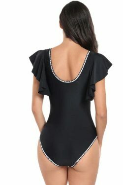 Y2K Aesthetic Lotus Leaf Bikini One-Piece Swimsuit