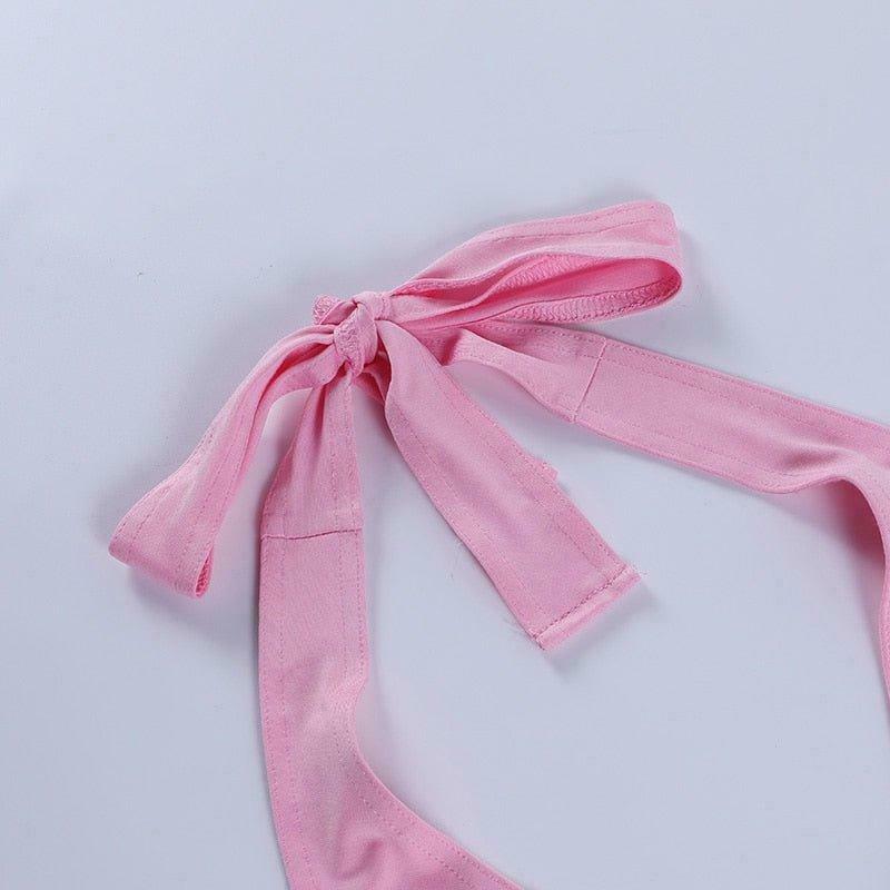 Y2K Aesthetic Lovesick Halter Top: Coquette Style Grunge Fashion Cute Tops & Cargo Skirt