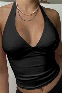 Y2K Aesthetic Lovesick Halter Top: Coquette Style Grunge Fashion Cute Tops & Cargo Skirt