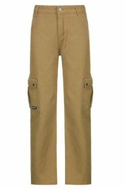 Y2K Aesthetic Low Waist Cargo Khaki Pants - Vintage 90s Style Women's Fashion