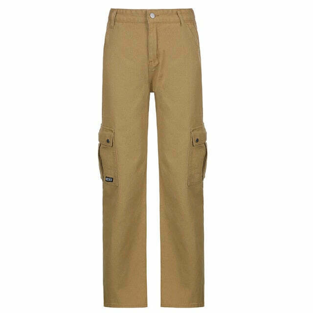 Y2K Aesthetic Low Waist Cargo Khaki Pants - Vintage 90s Style Women's Fashion Y2K Aesthetic Low Waist Cargo Khaki Pants - Vintage 90s Style Women's Fashion