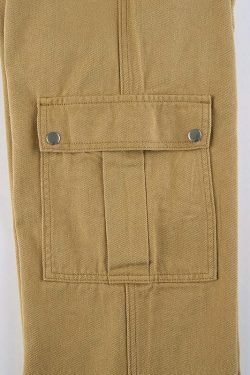 Y2K Aesthetic Low Waist Cargo Khaki Pants - Vintage 90s Style Women's Fashion