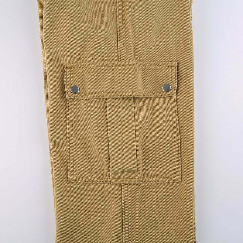 Y2K Aesthetic Low Waist Cargo Khaki Pants - Vintage 90s Style Women's Fashion Y2K Aesthetic Low Waist Cargo Khaki Pants - Vintage 90s Style Women's Fashion