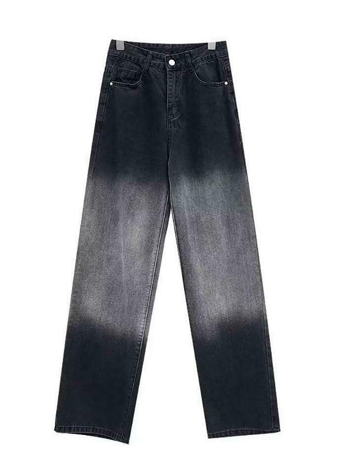Y2K Aesthetic Low Waist Wide-Leg Jeans in Washed Denim Y2K Aesthetic Low Waist Wide-Leg Jeans in Washed Denim