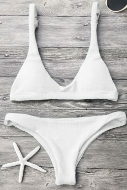 Y2K Aesthetic Low Waisted Padded Scoop Bikini Set for Niche Women Fashion