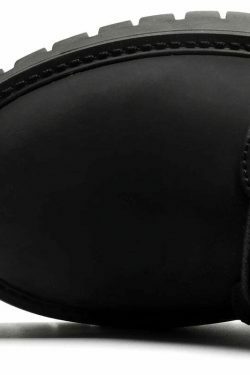 Y2K Aesthetic Matte Black Chunky Derby Shoes - Coquette Style Grunge Fashion Statement