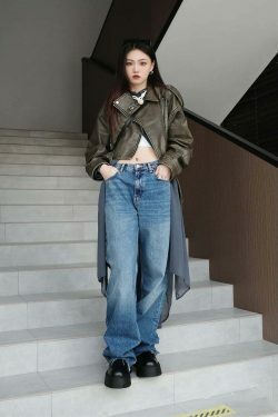 Y2K Aesthetic Maven Faux Leather Jacket - Coquette Grunge with Old Money Elegance