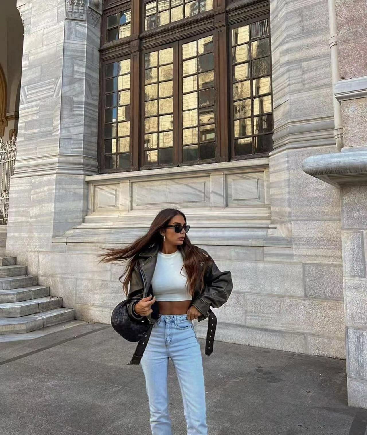 Y2K Aesthetic Maven Faux Leather Jacket - Coquette Grunge with Old Money Elegance Y2K Aesthetic Maven Faux Leather Jacket - Coquette Grunge with Old Money Elegance