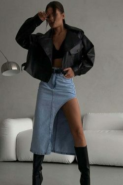 Y2K Aesthetic Maverick Denim Diva Skirt - Coquette Style Grunge Fashion