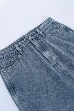 Y2K Aesthetic Maverick Denim Diva Skirt - Coquette Style Grunge Fashion