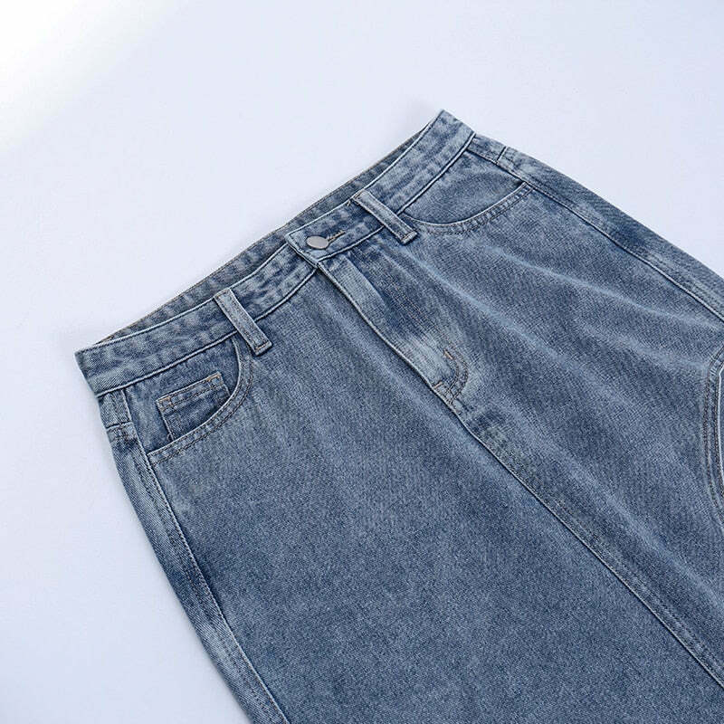 Y2K Aesthetic Maverick Denim Diva Skirt - Coquette Style Grunge Fashion Y2K Aesthetic Maverick Denim Diva Skirt - Coquette Style Grunge Fashion