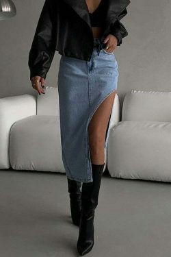 Y2K Aesthetic Maverick Denim Diva Skirt - Coquette Style Grunge Fashion