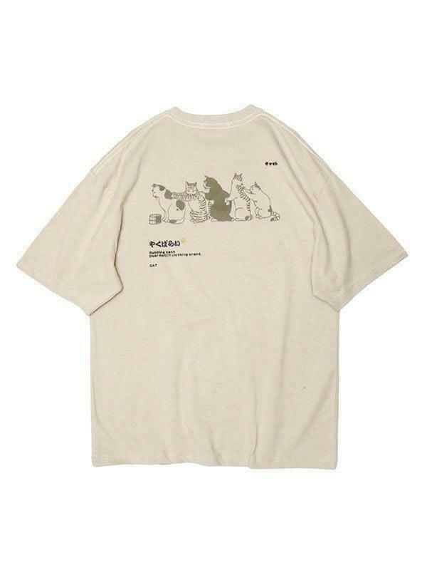 Y2K Aesthetic Men's Kitten Short Sleeve Tee - Coquette Style Grunge Fashion Cute Tops Y2K Aesthetic Men's Kitten Short Sleeve Tee - Coquette Style Grunge Fashion Cute Tops