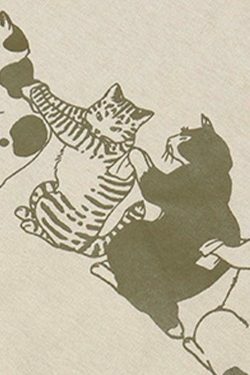 Y2K Aesthetic Men's Kitten Short Sleeve Tee - Coquette Style Grunge Fashion Cute Tops