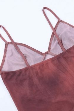 Y2K Aesthetic Mesh Crop Cami: Coquette Grunge Style - Cute Tops, Past