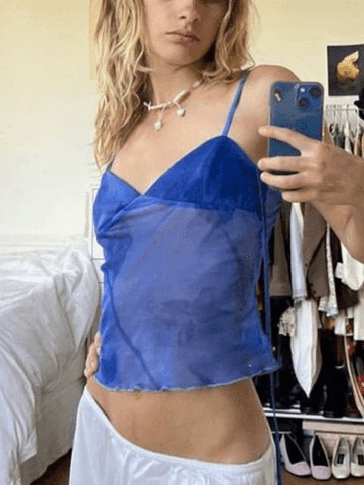 Y2K Aesthetic Mesh Crop Top: Coquette Style Grunge Fashion, Cute Pastel Goth Outfit Y2K Aesthetic Mesh Crop Top: Coquette Style Grunge Fashion, Cute Pastel Goth Outfit