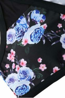 Y2K Aesthetic Mesh Panel Floral Bikini Set - Coquette Grunge Style for Women