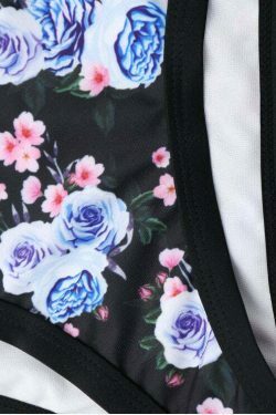 Y2K Aesthetic Mesh Panel Floral Bikini Set - Coquette Grunge Style for Women