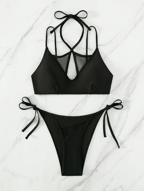 Y2K Aesthetic Mesh Split Swimsuit - Coquette Style Grunge Fashion for Women Y2K Aesthetic Mesh Split Swimsuit - Coquette Style Grunge Fashion for Women