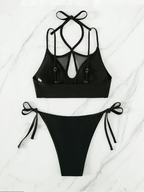 Y2K Aesthetic Mesh Split Swimsuit - Coquette Style Grunge Fashion for Women Y2K Aesthetic Mesh Split Swimsuit - Coquette Style Grunge Fashion for Women