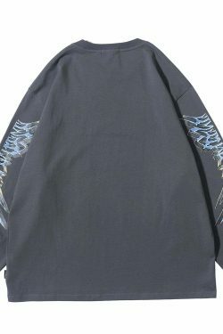 Y2K Aesthetic Metal Graphic Long Sleeve T-Shirt for Women - Coquette & Grunge Style Fashion