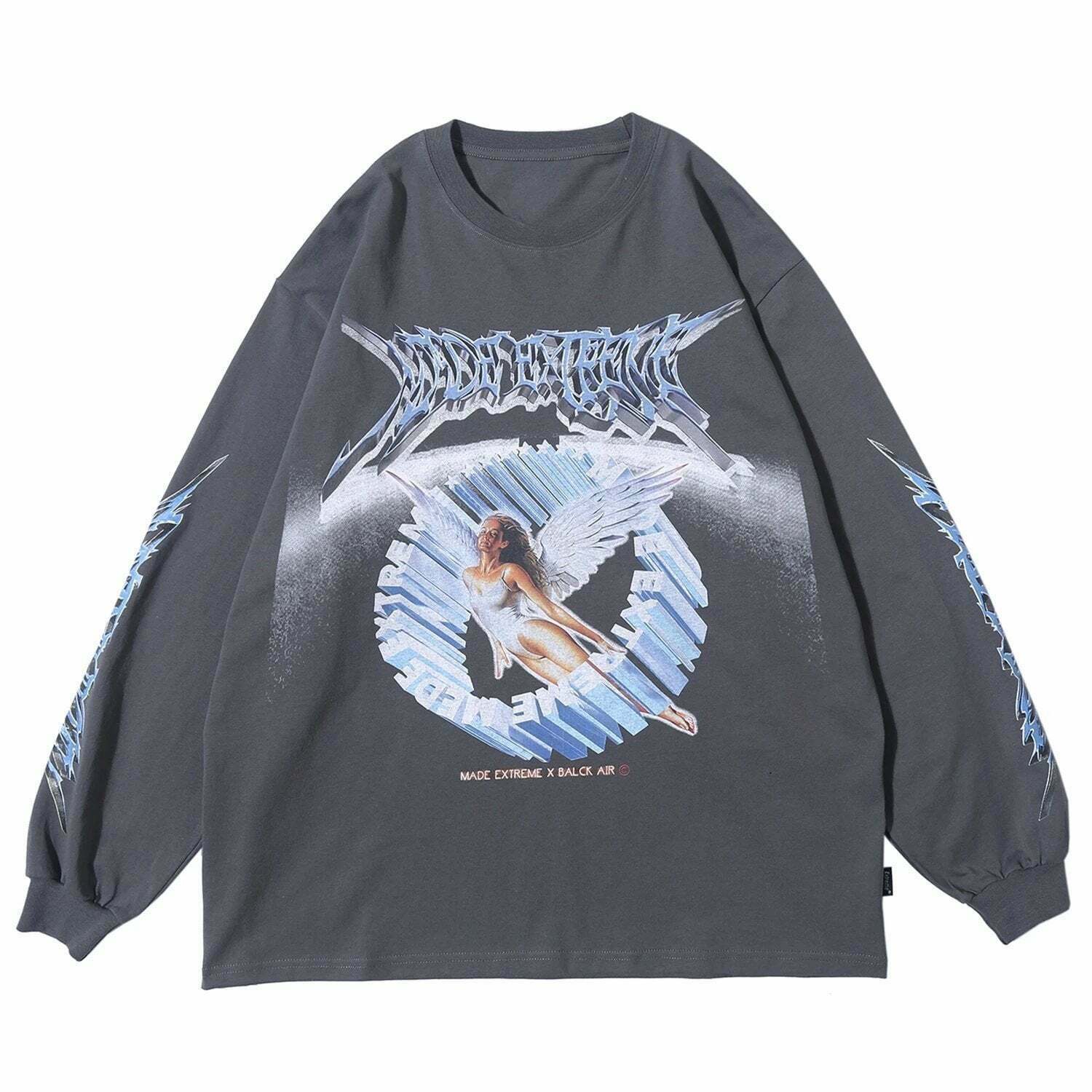 Y2K Aesthetic Metal Graphic Long Sleeve T-Shirt for Women - Coquette & Grunge Style Fashion Y2K Aesthetic Metal Graphic Long Sleeve T-Shirt for Women - Coquette & Grunge Style Fashion