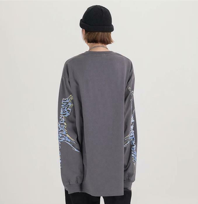 Y2K Aesthetic Metal Graphic Long Sleeve T-Shirt for Women - Coquette & Grunge Style Fashion Y2K Aesthetic Metal Graphic Long Sleeve T-Shirt for Women - Coquette & Grunge Style Fashion