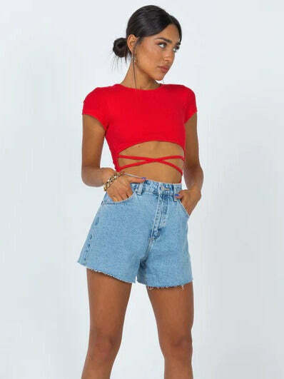 Y2K Aesthetic Middle Strap Hollow Bodysuit for Women - Coquette & Grunge Style Fashion Y2K Aesthetic Middle Strap Hollow Bodysuit for Women - Coquette & Grunge Style Fashion