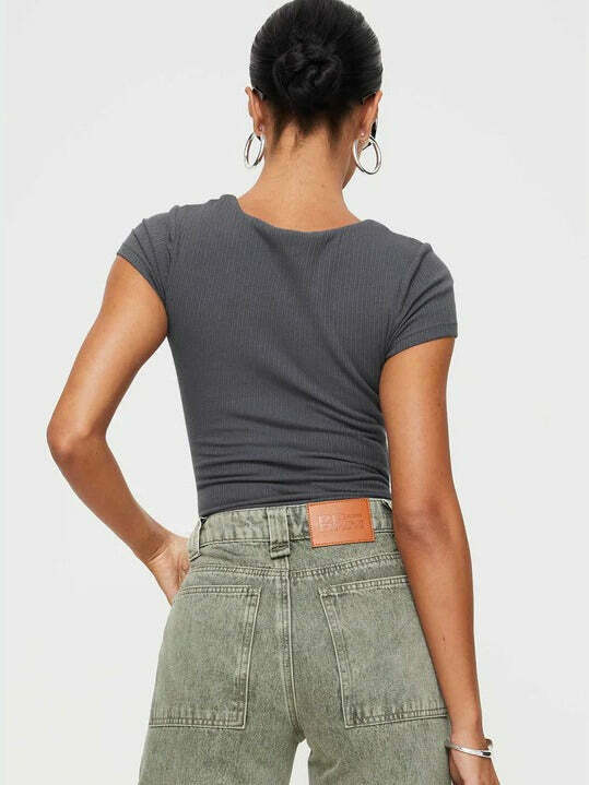 Y2K Aesthetic Middle Strap Hollow Bodysuit for Women - Coquette & Grunge Style Fashion Y2K Aesthetic Middle Strap Hollow Bodysuit for Women - Coquette & Grunge Style Fashion