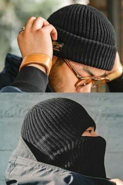 Y2K Aesthetic Mini Beanie/Balaclava - Coquette Grunge Fashion with Cute Tops & Pastel Goth Vibes