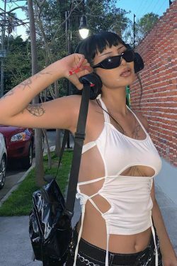 Y2K Aesthetic Morris Bandage Crop Top - Coquette Style Grunge Fashion for Women