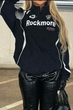 Y2K Aesthetic Motorcycle Jacket with Coquette Style and Grunge Vibes