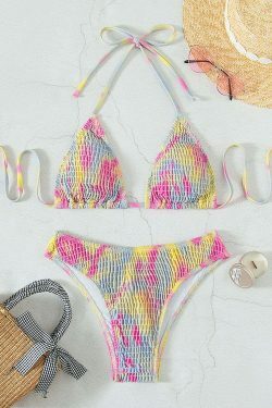 Y2K Aesthetic Multicolor Strap Swimsuit - Coquette Fashion for Women