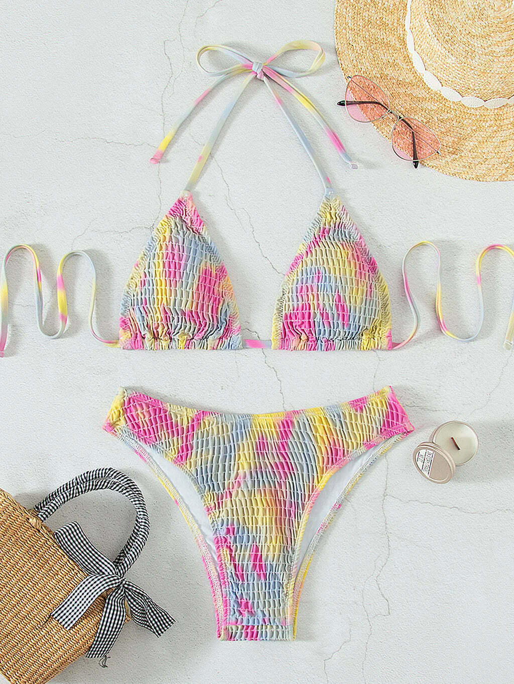 Y2K Aesthetic Multicolor Strap Swimsuit - Coquette Fashion for Women Y2K Aesthetic Multicolor Strap Swimsuit - Coquette Fashion for Women