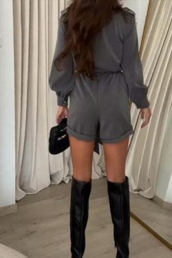 Y2K Aesthetic Oblique Shoulder Waist Slim Jumpsuit for Women - Coquette Grunge Fashion