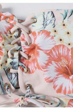 Y2K Aesthetic Off-Shoulder Flower Bikini Set for Coquette Style Fashionistas