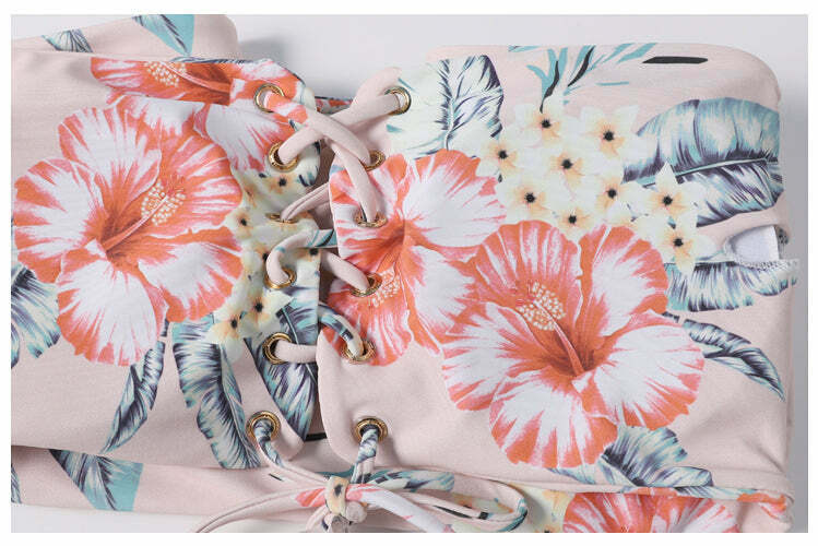 Y2K Aesthetic Off-Shoulder Flower Bikini Set for Coquette Style Fashionistas Y2K Aesthetic Off-Shoulder Flower Bikini Set for Coquette Style Fashionistas